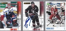 AARON GAVEY AND TWO OTHER AUTOGRAPHED NHL AND CHL ICE  HOCKEY CARDS