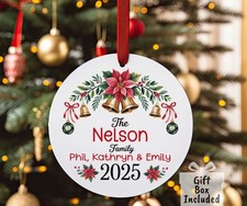 Family Christmas Ornament 2025 Personalized Xmas Gift Box Included
