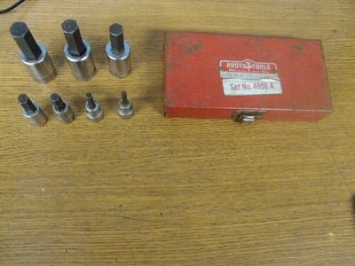 Proto 7 Pc. 1/2'' & 3/8'' Drive SAE Hex Bit Socket Set In Ballerina Box B481