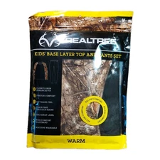 Realtree - Boy's Base Layer Top and Pants Set - M - EDGE Camo and Black
