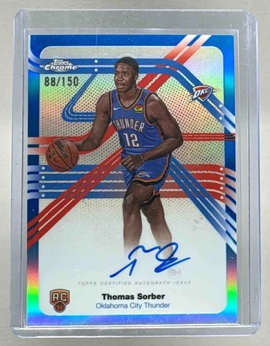 Thomas Sorber 2025 Topps Chrome #NS-TS Blue Refractor Next Stop RC Auto /150