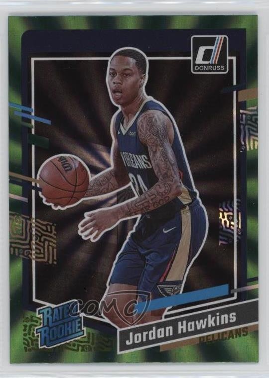 2023-24 Panini Donruss Rated Holo Green Laser Jordan Hawkins #219 Rookie RC 11es