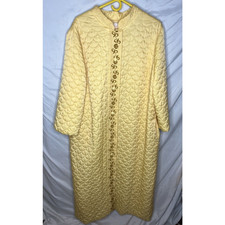 Sears at Home Wear Long Quilted Robe Button Up Tag Size Large Union Made 1970s