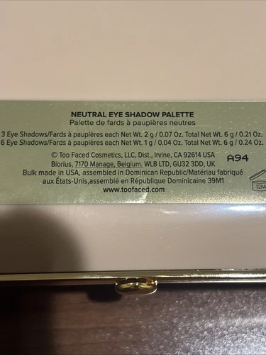 Too Faced Natural Eyes palette -BNIB Neutral 9 Eyeshadow Shades - Picture 5 of 7