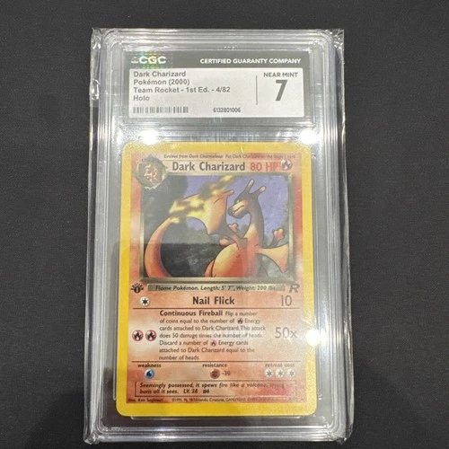 1st Edition Dark Charizard 4/82 Team Rocket Holo CGC 7