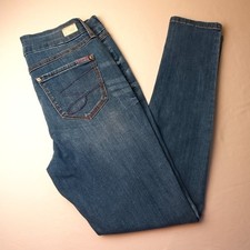 Seven7 Womens Tummyless High Rise Skinny Leg Medium Wash Jeans Size 10 Stretch