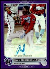 2022 Topps Chrome #CVA-JCJ Jazz Chisholm Jr. Veteran Auto Purple #/250 E1