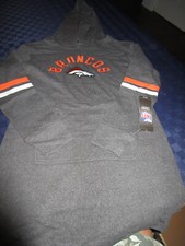 NWT 60 NFL DENVER BRONCOS GIRLS HOODED SWEATSHIRT DRESS GRAY LARGE 14