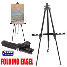 Adjustable Metal Sketch Easel Folding Assemble Tripod Flip Chart Easel w/Bag