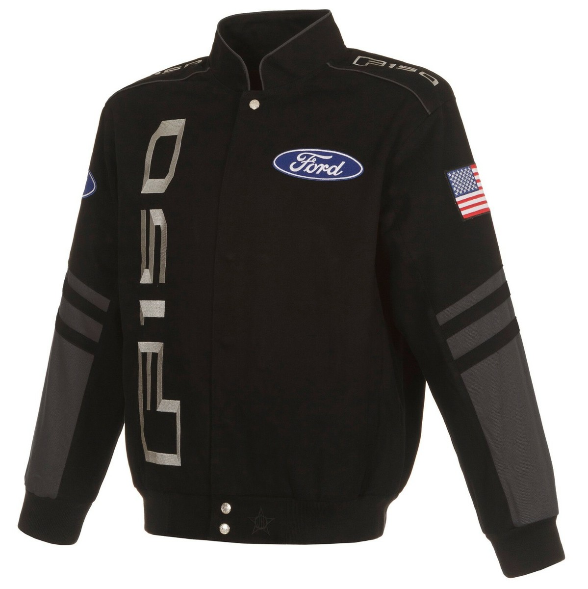 JH Design Ford フォード Racing レーシングジャケット企業 Authentic Ford F150 Embroidered Cotton Jacket JH Design Black new