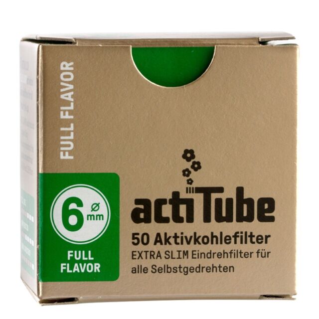 5 Packungen (250 Filter) actiTube Aktivkohlefilter Extra-Slim 6 mm Durchmesser