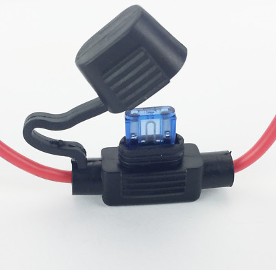 #ad In Line Car Fuse Holder ATM Blade Mini Fuse 16AWG cable 12 24 32V 25A Waterproof $1.89