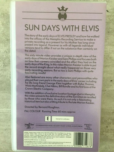 ELVIS PRESLEY: SUN DAYS WITH ELVIS (VHS-Video MMGV 028 / NM) - Picture 2 of 2