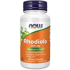 NOW Foods Rhodiola 60 Capsules Adaptogenic Herbal Supplement Standardized Ext...