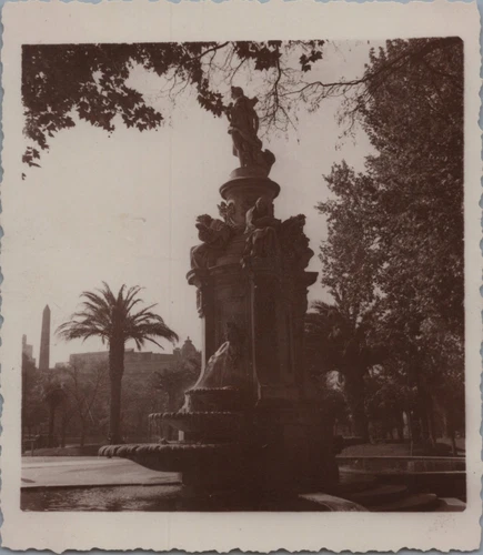 Espagne, Madrid, Fontaine d'Apollon, Fuente de Apolo, Tirage vintage, ca.19
