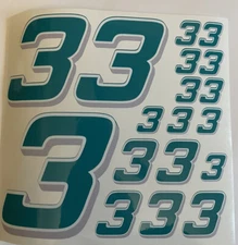 Discounted - Teal W/ White Outline Grey Shadow #3  R/c Box L