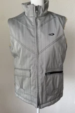 Five the Label SZ 8 Gray Puffer Vest Jacket Coat Zip Faux Fur