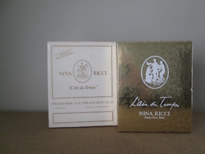 Vtg NINA RICCI  Piece Boxed Set  L'Air Du Temps EDT Spray 2.5 Oz  & EDP .5 Oz