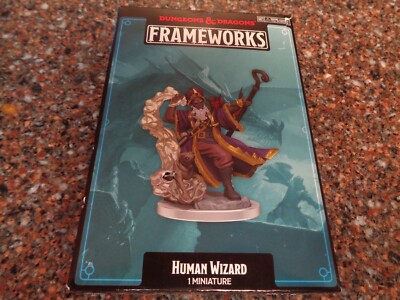 Dungeons & Dragons Frameworks Human Wizard Male RPG Miniature WizKids Brand New