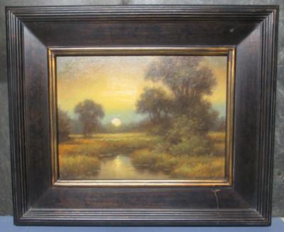 Paul Abrams Original Oil On Board Low In The Sky Artist Study New York Landscape