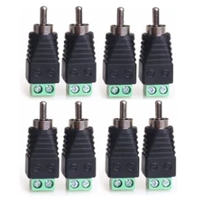 8 pcs Speaker Wire cable to Audio Male RCA Connector Adapter Plug for Bose M247