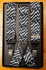 Tecno Black and White Strap in 36mm Genuine Leather Inserts - 100 Made in Italy