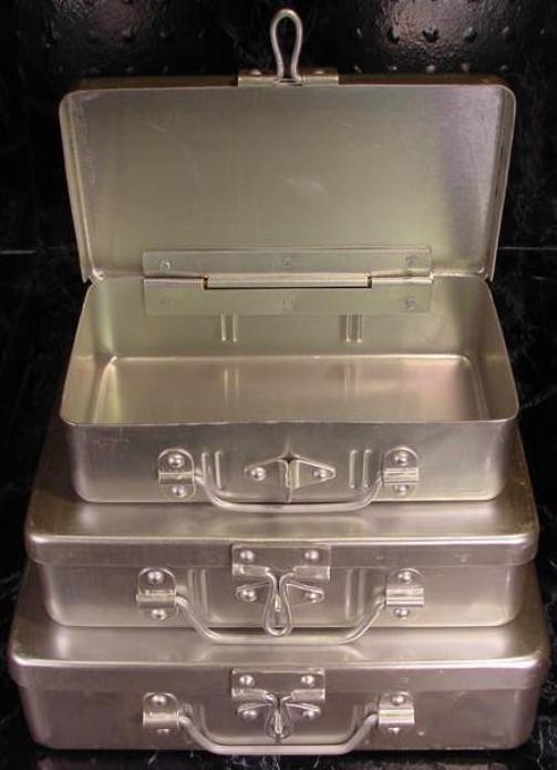 3pc ALUMINUM TOOL and STORAGE BOXES with HASP and HINGE Brand New Box 3 Sizes