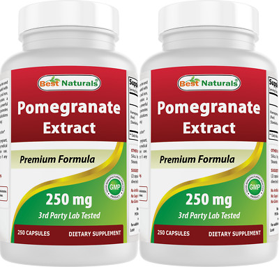 2 Pack Best Naturals Pomegranate 250 mg 250 Capsules 
