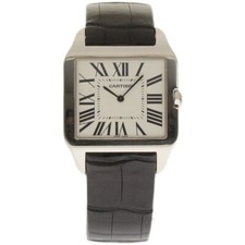 Cartier Men's Santos Dumont | 35mm | 18k White Gold | Roman Dial | Leather Band 2