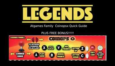 AtGames Legends Coinopsx Quick Guide + FREE 1800 ARCADE CLASSICS GAME PACK
