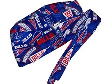Buffalo Bills Theme Scrub Hat Cap Lab Tech Dr Nurse Vet Lab Tech Hand Made NWT