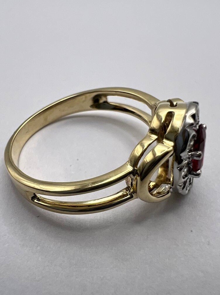 🟥Smart Entourage Ring Ruby 0.35ct. Diamond. 585.… - image 9