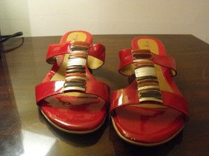 red dressy sandals