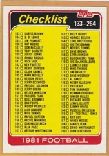 1981 TOPPS FOOTBALL CHECKLIST #259 UNMARKED NMMT/NMMT+ *A11897