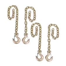 4PC 3/8" x 35" G70 Tow Trailer Safety Chain w/ 3/8" Clevis Slip Hook 6600LBS WLL