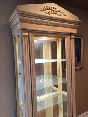 Solid Oak Lighted Curio Display Cabinet By Pulaski For Sale Online