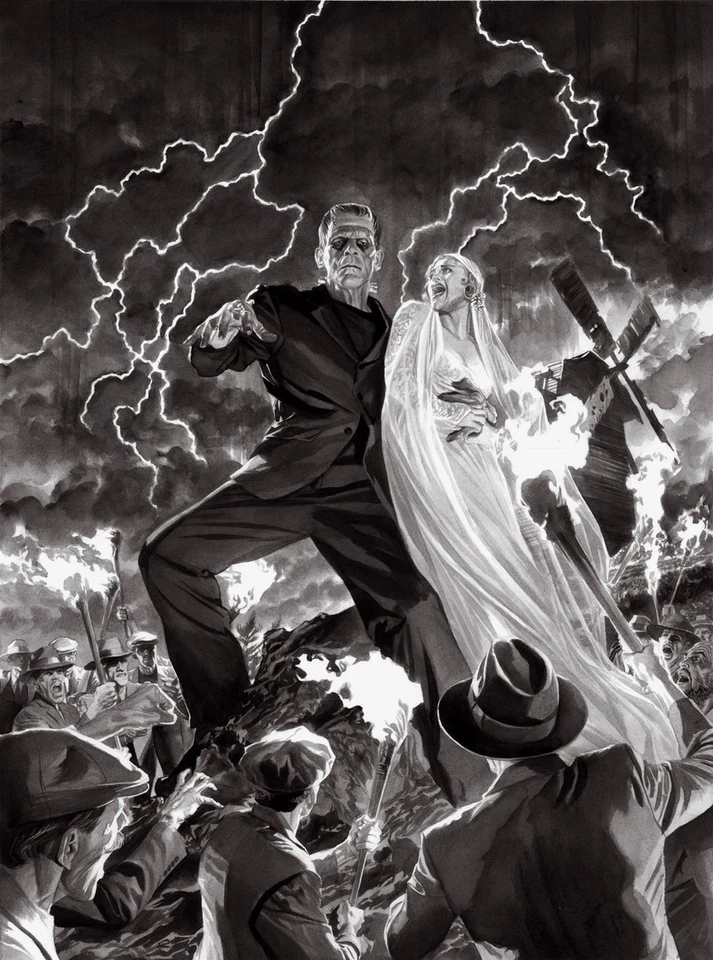 Personajes clásicos de películas de terror de monstruos en blanco y negro de Universal Studios bellas artes Foto 3 de 4