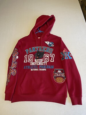 Kappa Authentic Panthers Graphic Hoodie Chant Football Men Small Embroidered