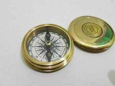 Brass Pocket Compass Handmade Marine Poem Compass Lot Of 10 unit