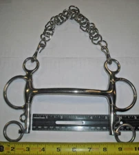 Pelham Bit Mullen Mouth English Jumping Dressage Bit W/ Curb Chain