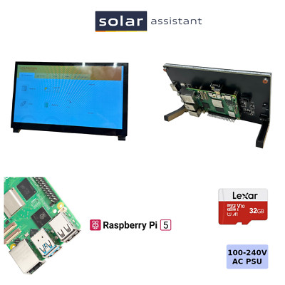 Solar Assistent Wechselrichter Monitor 7 Zoll Touchscreen Raspberry Pi 5 32GB Lexar