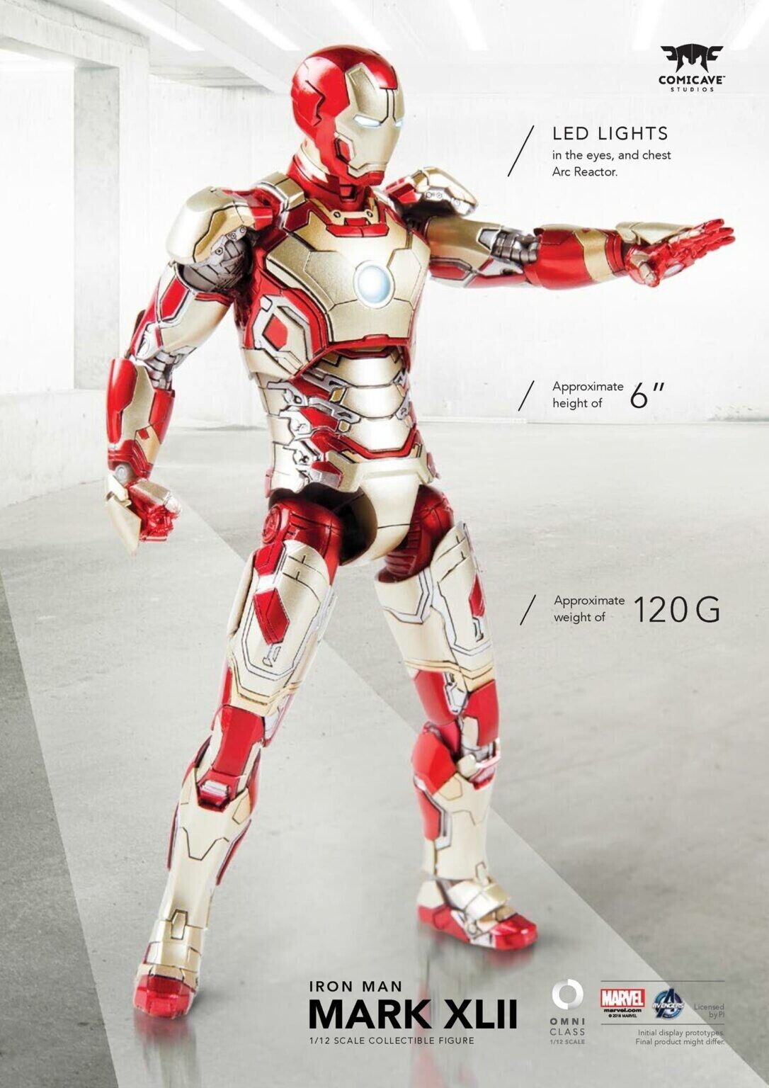 Comicave IRONMAN MK42 1/12スケール 75%合金 LED - 特撮