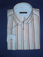 Mens 100% Cotton Designer Shirt : Multicolour Stripes Made For Famous Store Mens 100% Cotton Designer Shirt : Multicolour Stripes Made For Famous Store