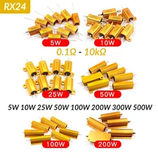 5/10/25 ~500W High Power Golden Aluminium Load Resistor Wirewound Various Values