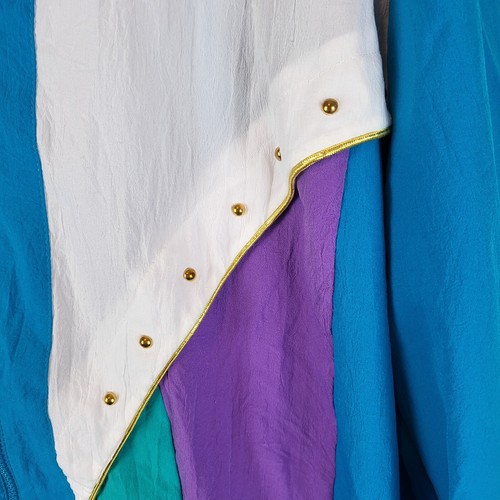 Teddi Women's Windbreaker Track Jacket Vintage Retro Y2K Color Block Size Large - Picture 4 of 5