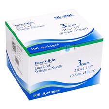 3Ml/Cc 21g x 1 1/2" Lab Use Only - Global Medical Products -NEW (Box Of 100)