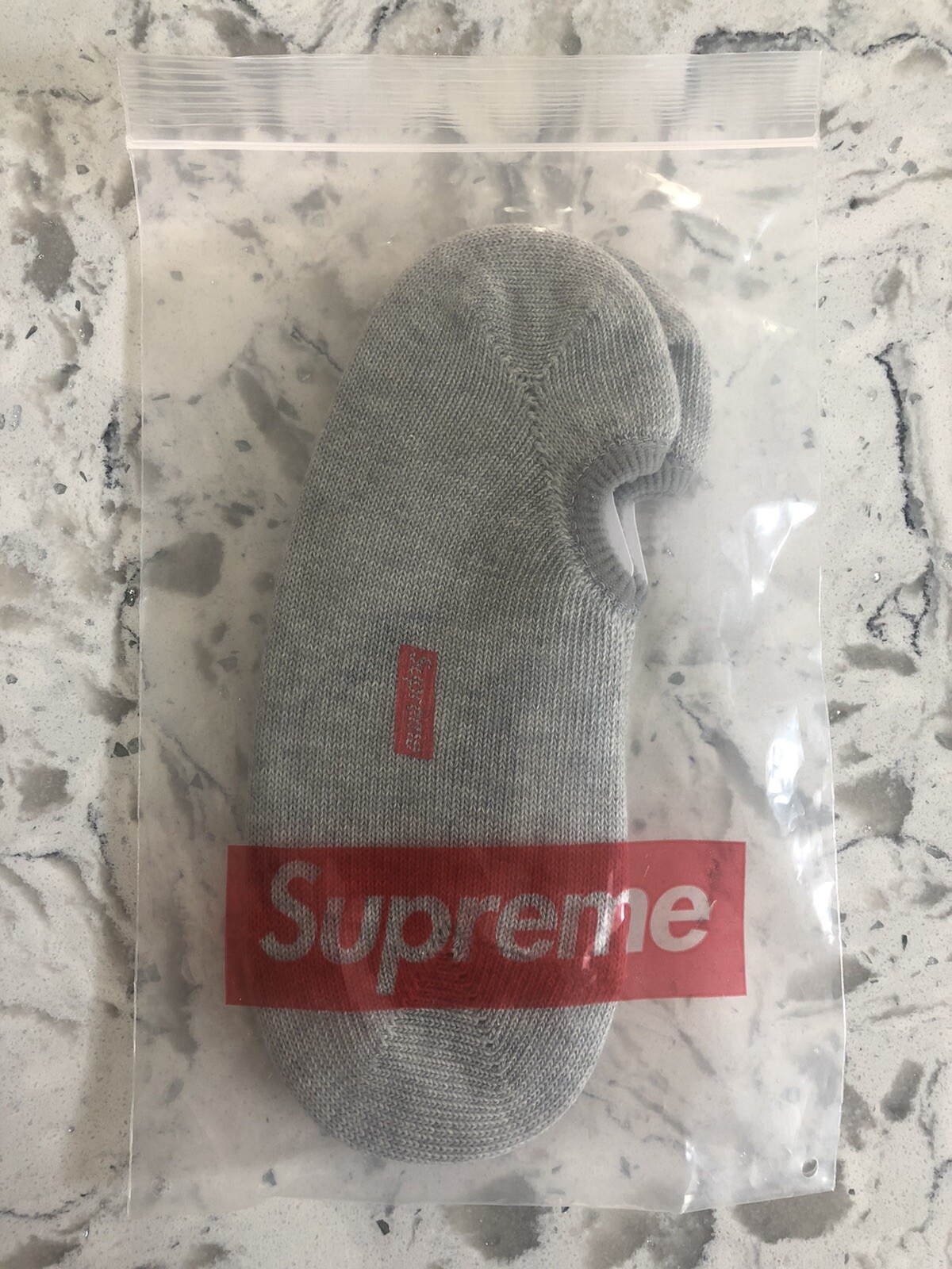 Supreme No Show Socks Grey S\S15 DEADSTOCK Rare To Find-image