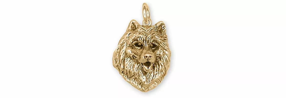 Samoyed Jewelry 14k Yellow Gold Handmade Samoyed Charm SM7 CG