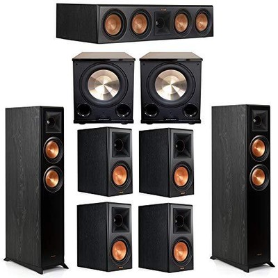 Klipsch 7.2 Ebony System - 2 RP-5000F, 1 RP-504C, 4 RP-600M, 2 PL-200II