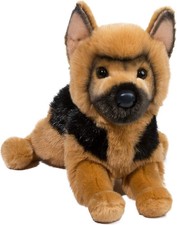 Douglas General German Shepherd Dog Plush 12" 30 cm Long, Black / Tan